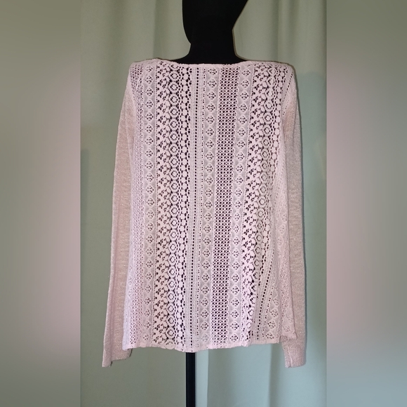 A Deb Pink Sparkly Knit and Lace Back Sweater - Picture 4 of 7